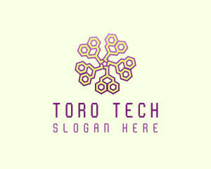 Circuit Tech Flower logo design