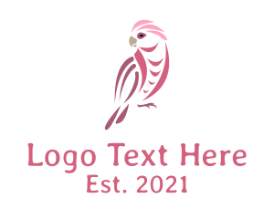 Parakeet - Pink Cockatiel Bird logo design