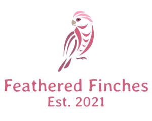 Pink Cockatiel Bird logo design