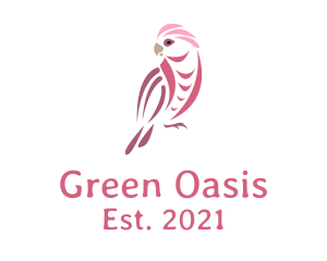 Pink Cockatiel Bird logo design