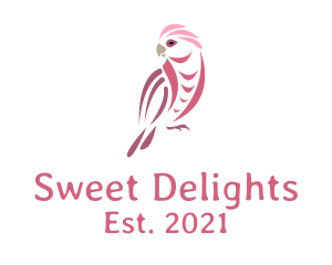 Pink Cockatiel Bird logo design