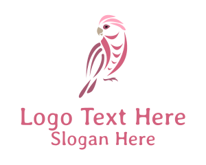 Pink Cockatiel Bird Logo