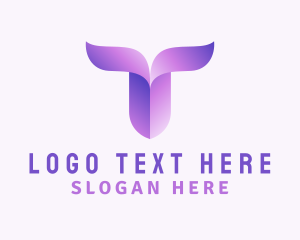 Purple - Gradient Purple Letter T logo design