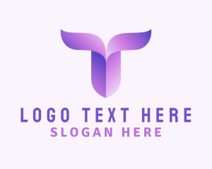 Advertising - Gradient Purple Letter T logo design