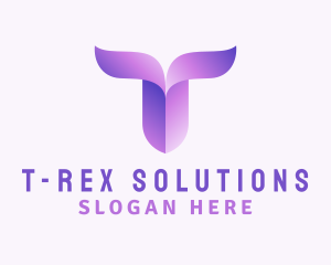 Gradient Purple Letter T logo design