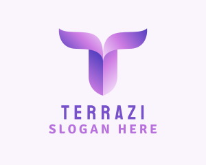 Gradient Purple Letter T logo design