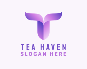 Gradient Purple Letter T logo design