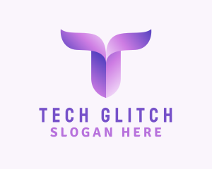 Gradient Purple Letter T logo design