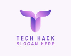 Gradient Purple Letter T logo design