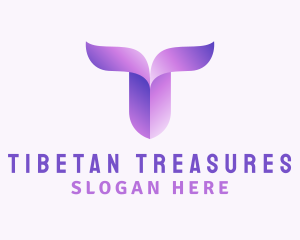 Gradient Purple Letter T logo design