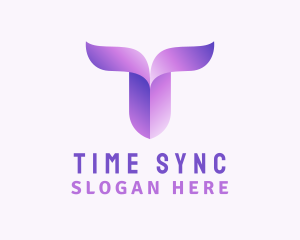 Gradient Purple Letter T logo design