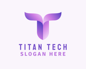 Gradient Purple Letter T logo design