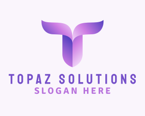 Gradient Purple Letter T logo design