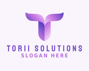 Gradient Purple Letter T logo design