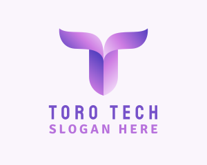 Gradient Purple Letter T logo design