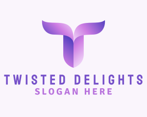 Gradient Purple Letter T logo design