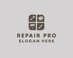 House Fix Repair Paint logo design