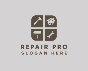 House Fix Repair Paint logo design