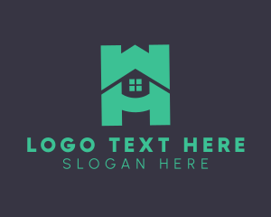 Village - House Real Estate Letter H logo design