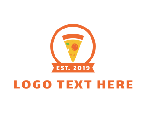 New York - Orange Pizza Slice logo design