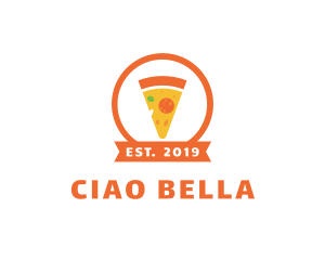 Orange Pizza Slice logo design