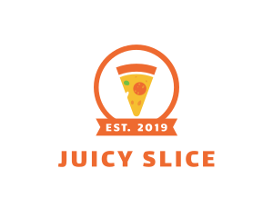 Orange Pizza Slice logo design