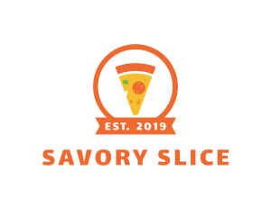 Orange Pizza Slice logo design