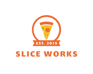 Slice - Orange Pizza Slice logo design