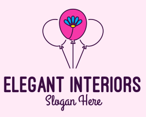 Flower Balloon Decor logo design