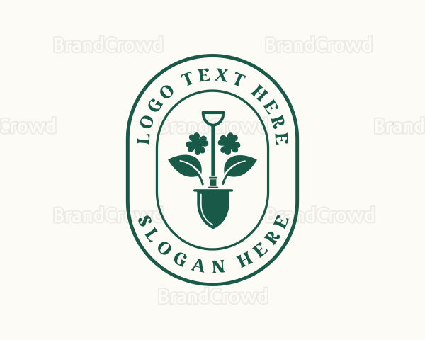 Shovel Plant Gardening Landscape Logo