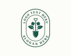 Shovel Plant Gardening Landscape Logo