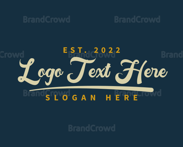 Cursive Hipster Brand Logo