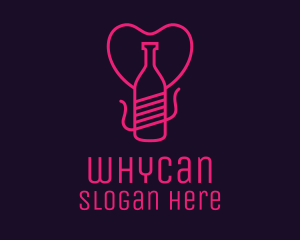 Pink Heart Bottle Liquor Logo