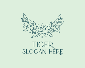 Elegant Floral Wreath  Logo