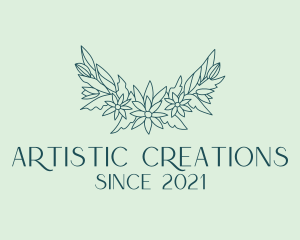 Creations - Elegant Floral Wreath logo design