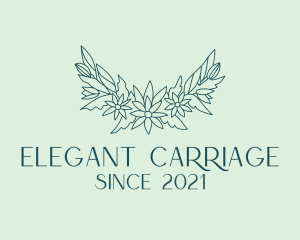 Elegant Floral Wreath  logo design