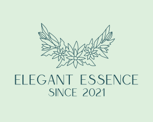 Elegant Floral Wreath  logo design