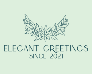 Elegant Floral Wreath  logo design