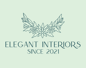 Elegant Floral Wreath  logo design