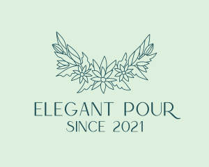 Elegant Floral Wreath  logo design