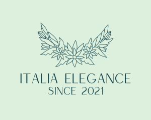 Elegant Floral Wreath  logo design