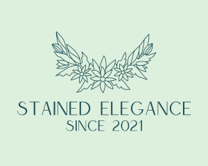 Elegant Floral Wreath  logo design