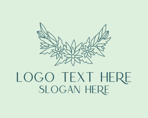 Elegant Floral Wreath  Logo