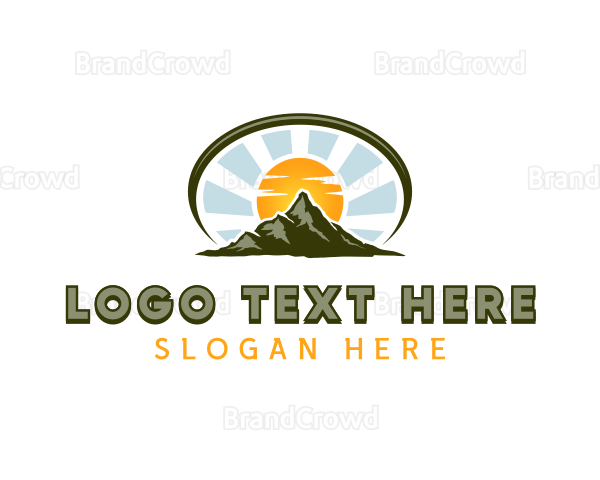 Mountain Hiker Trekking Logo