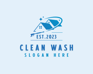 Pressure Washer Home Cleaning logo design