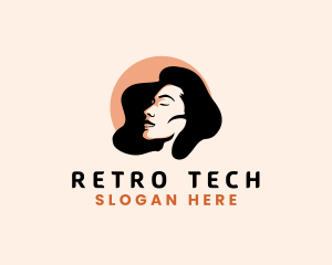 Retro Hair Female logo design