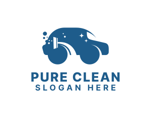 Blue Car Cleaning Service  logo design