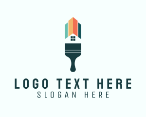 Home - House Paint Brush logo design