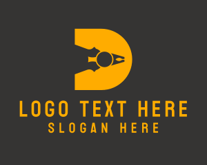 Yellow - Handyman Pliers Letter D logo design