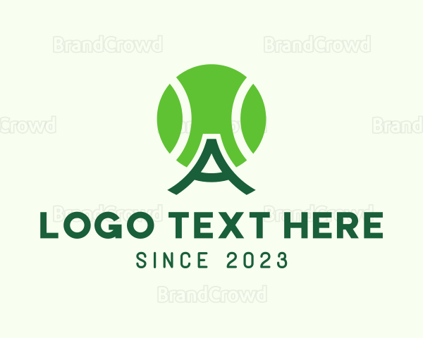 Green Tennis Ball Letter A Logo